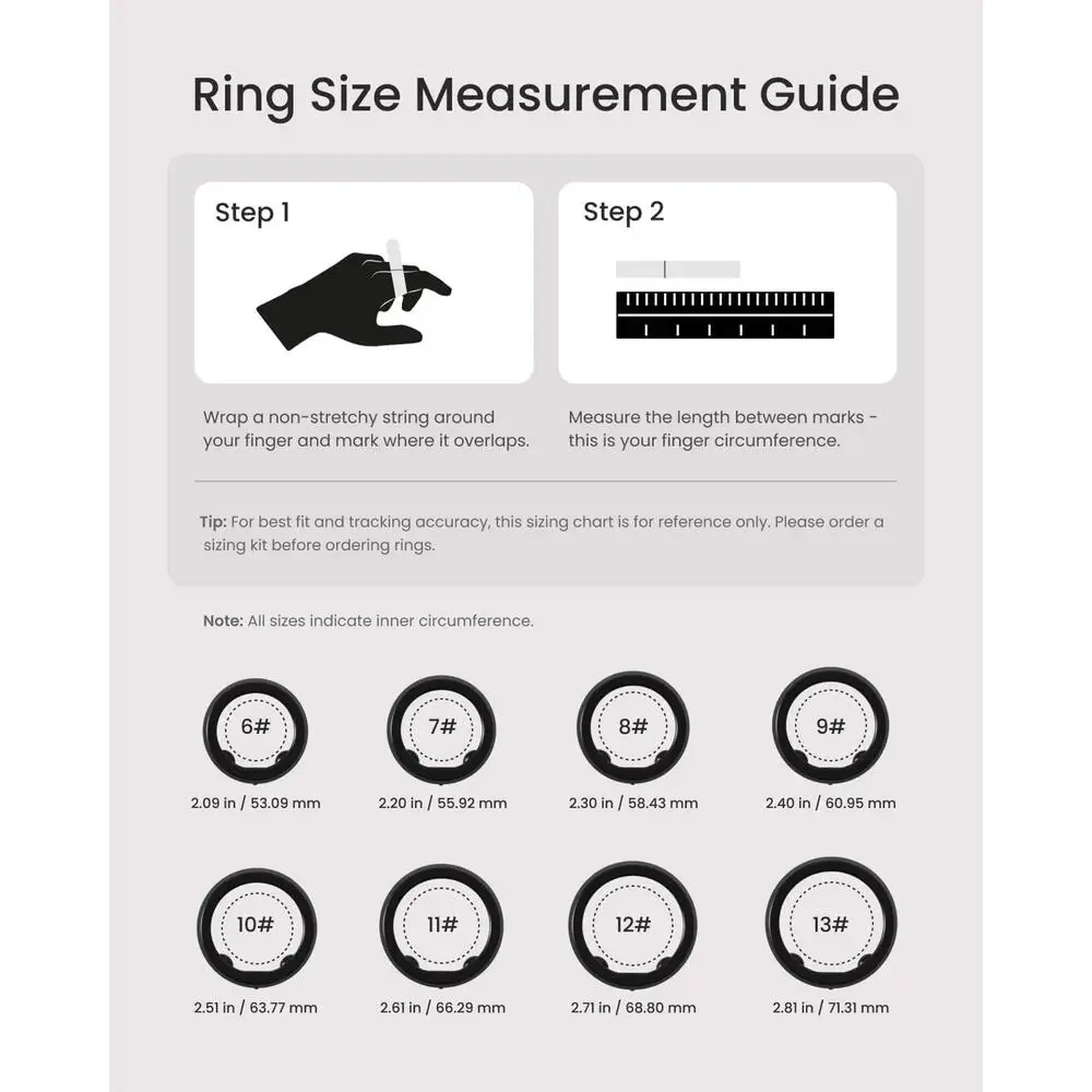 Renpho Lynx Smart Ring Size 8 Black Health Fitness Tracker w/ Charging Case NIB